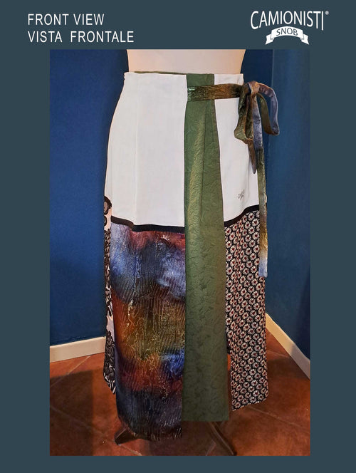 Eco Skirt Icon - Gonna a portafoglio con preziosi tessuti jacquard TAGLIA- L