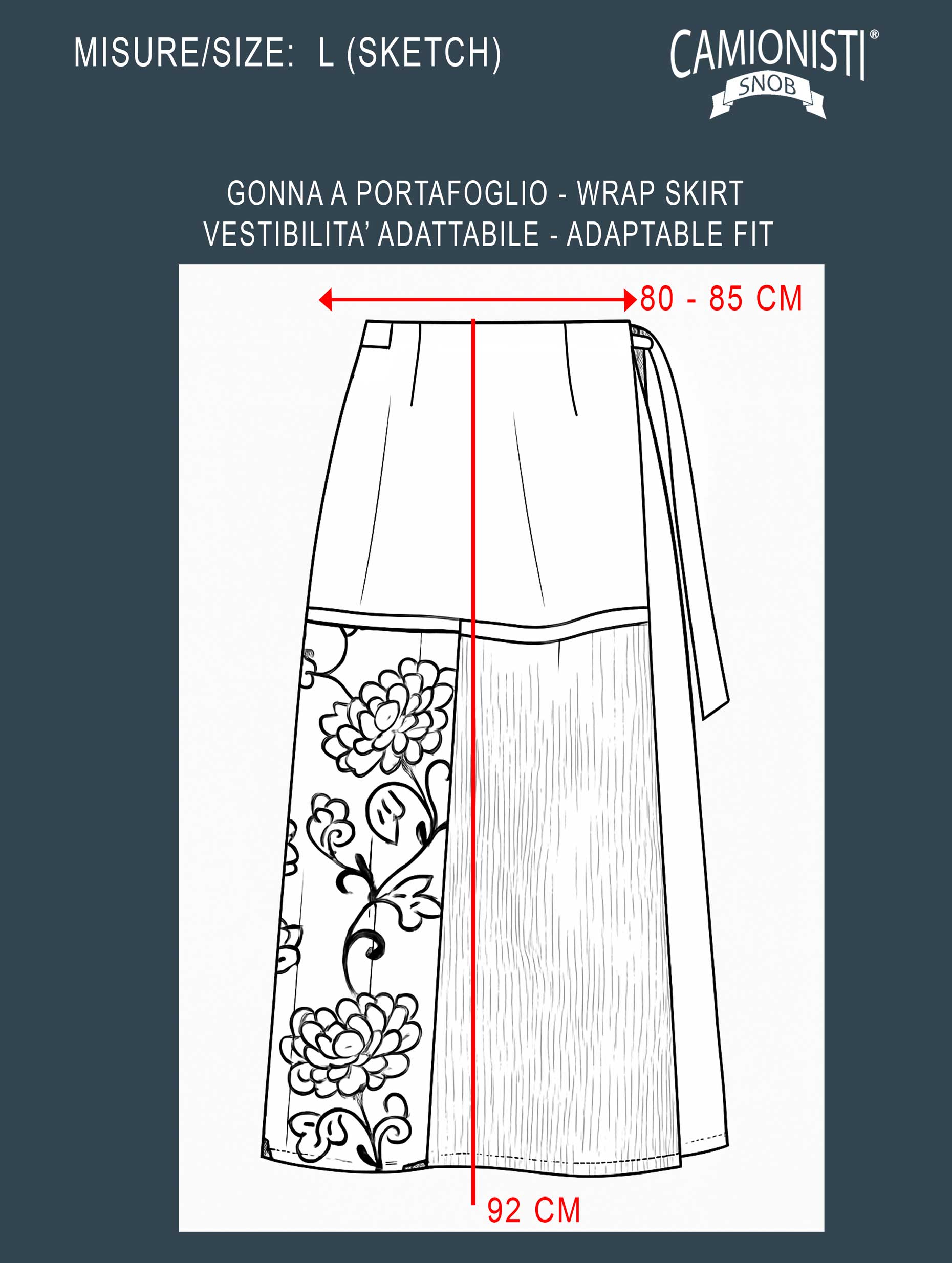 Eco Skirt Icon - Gonna a portafoglio con preziosi tessuti jacquard TAGLIA- L