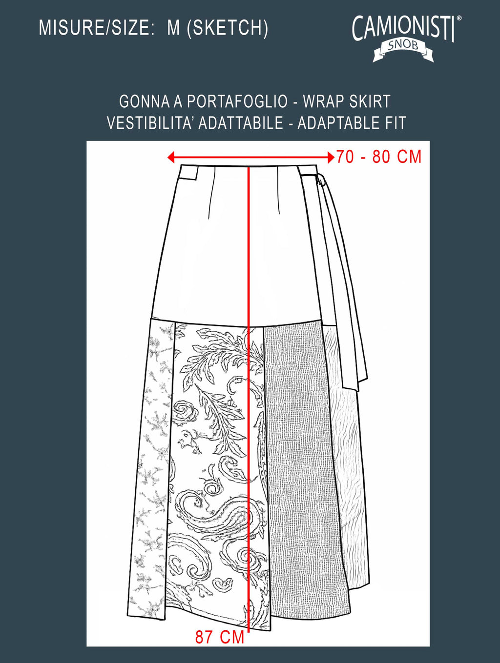Eco Skirt Icon - Gonna a portafoglio con preziosi tessuti jacquard TAGLIA- M