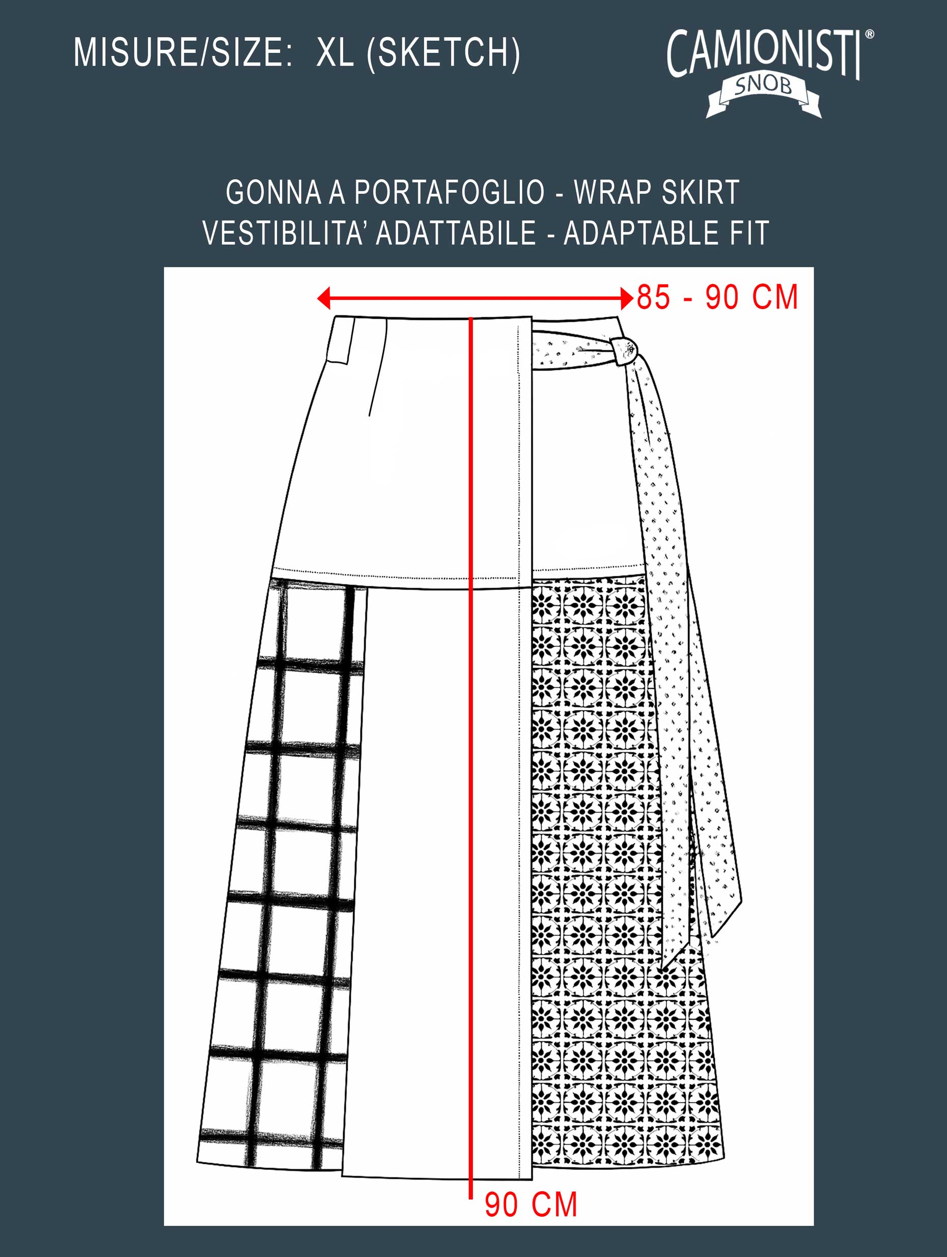 Eco Skirt Icon - Gonna a portafoglio con preziosi tessuti jacquard TAGLIA- XL